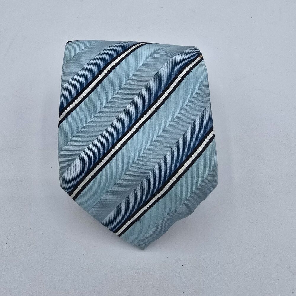 Mens Necktie Croft & Barrow NeckTie Blue White Geometric 58" x 4" Vintage